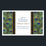 Sticker Rectangulaire Merci Peacock - Personnaliser<br><div class="desc">Le texte est prêt pour vous à customiser avec votre nom et votre adresse. Autres produits correspondants disponibles dans mon magasin.</div>