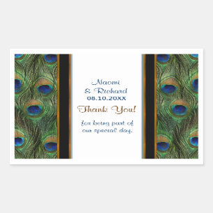 Sticker Rectangulaire Merci Peacock - Personnaliser