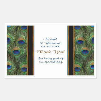 Sticker Rectangulaire Merci Peacock - Personnaliser