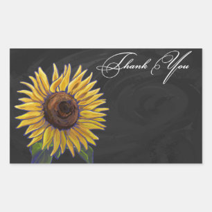 Sticker Rectangulaire Merci tournesol
