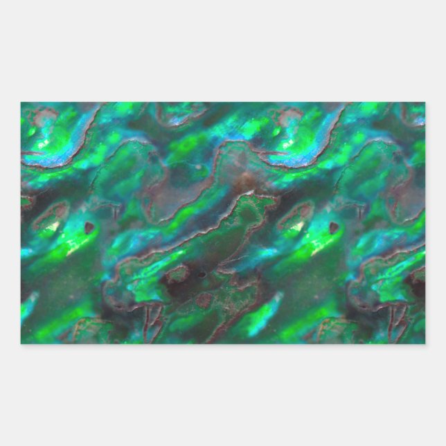 Sticker Rectangulaire Mère De Pearl Texture Motif Photo Turquoise (Devant)