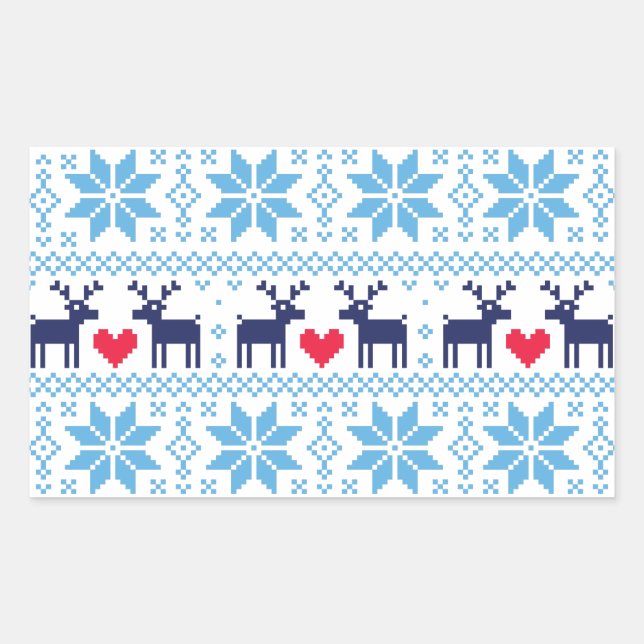 Sticker Rectangulaire Merry Christmas pattern 2 (Devant)