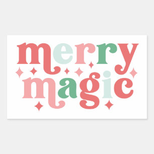 Sticker Rectangulaire Merry Magic - Colorée Typographie de vacances