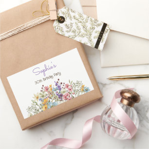 Sticker Rectangulaire Mers fleurs colorées adulte Anniversaire