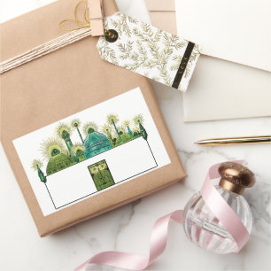 Sticker Rectangulaire Merveilleux Sorcier d'Oz, La Cité d'Émeraude