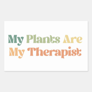 Sticker Rectangulaire Mes Plantes sont mon thérapeute