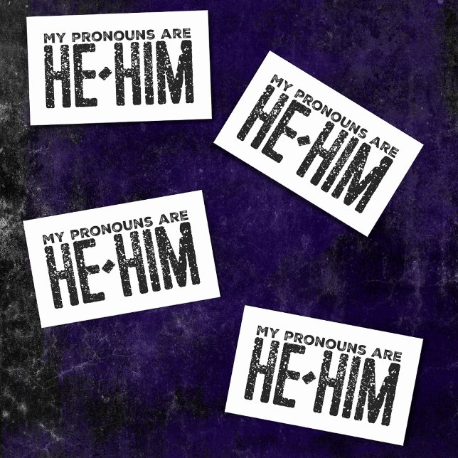 Sticker Rectangulaire Mes pronounes sont He Him Grunge (Créateur téléchargé)