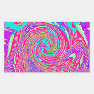 Sticker Rectangulaire Mesmerizing Whirlpool Love Cyan Texte art Graphiqu