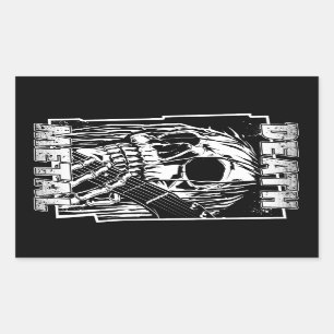 Sticker Rectangulaire Métal de la mort