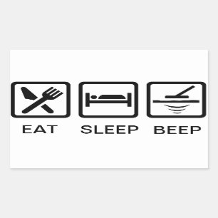 Sticker Rectangulaire métal détectant le décalque d'EAT-SLEEP-BEEP