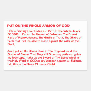 Sticker Rectangulaire Mets Sur Toute L'Armure De DIEU