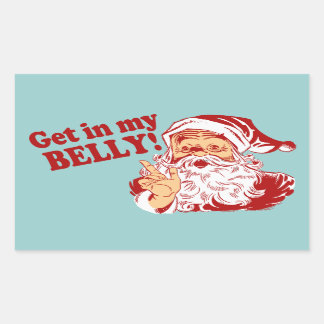 Sticker Rectangulaire Mets-toi dans mon ventre Drôle Noël