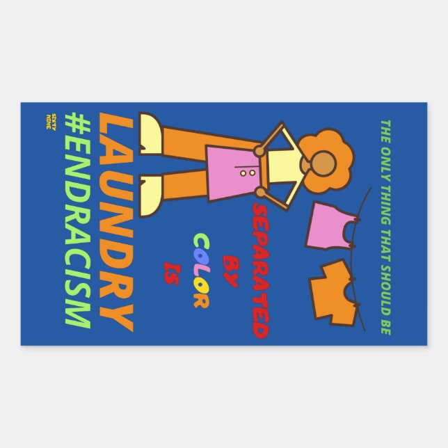 STICKER RECTANGULAIRE "METTRE FIN AU RACISME" (Devant)