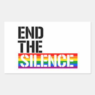 Sticker Rectangulaire Mettre fin au silence