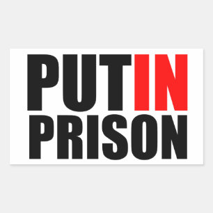 Sticker Rectangulaire Mettre Poutine en prison
