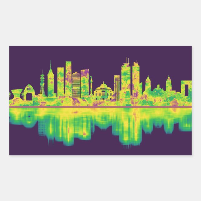 Sticker Rectangulaire Mexico City Mexico Skyline (Devant)