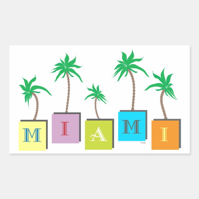 Sticker Rectangulaire Miami Beach (Devant)