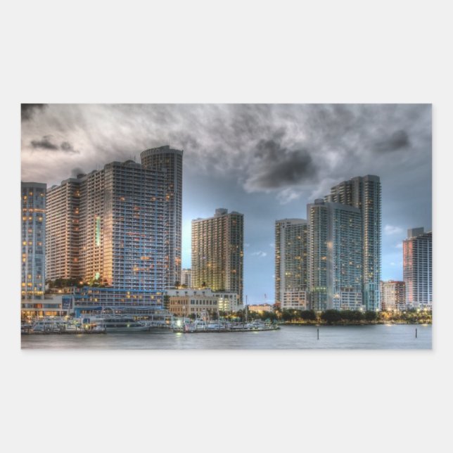 Sticker Rectangulaire Miami, Floride (Devant)
