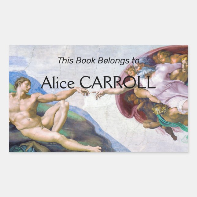 Sticker Rectangulaire Michelangelo - Création d'Adam Isolé (Devant)