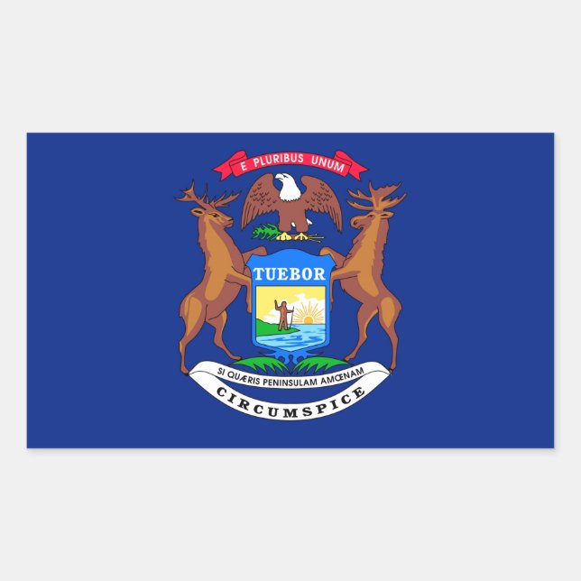 Sticker Rectangulaire Michigan State Flag Design (Devant)