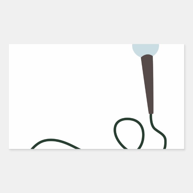 Sticker Rectangulaire Microphone (Devant)