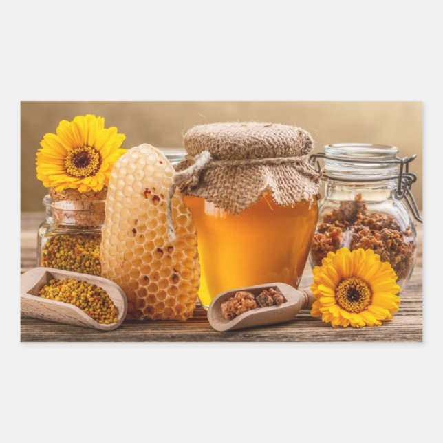 Sticker Rectangulaire Miel (Devant)