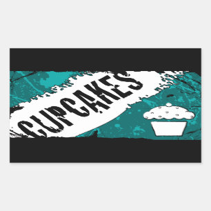Sticker Rectangulaire miettes cupcakes