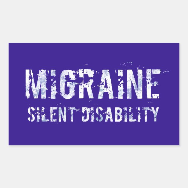Sticker Rectangulaire Migraine - Sensibilisation au handicap silencieux  (Devant)