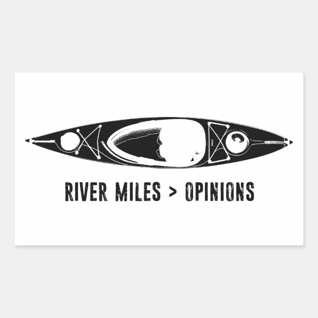 Sticker Rectangulaire Miles de rivière > Opinions Kayak (Devant)
