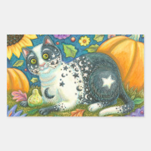 Sticker Rectangulaire MILKYWAY Halloween Art folklorique - feuille TACHE