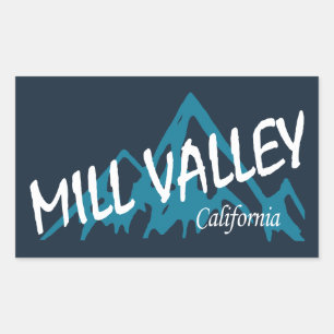 Sticker Rectangulaire Mill Valley California Mountains