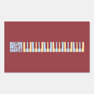 Sticker Rectangulaire Million de piano de quartet du dollar