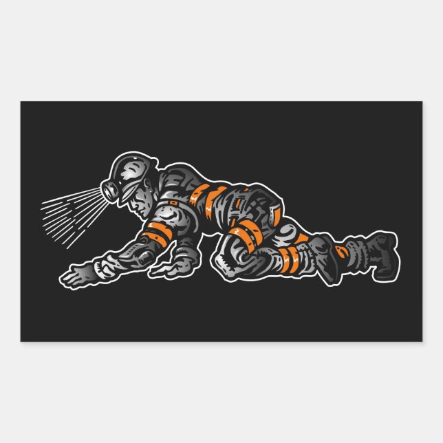 STICKER RECTANGULAIRE MINEUR DE CHARBON RAMPANT (Devant)