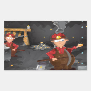 Sticker Rectangulaire Mineurs de mine d'or de la Californie