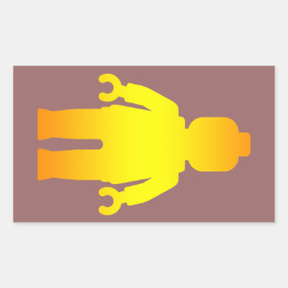 Sticker Rectangulaire Minifig [Golden] par Personnaliser My Minifig