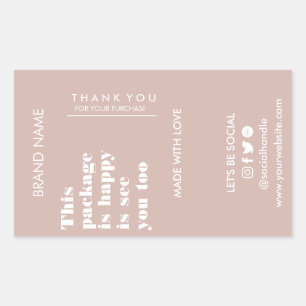 Sticker Rectangulaire Minimaliste moderne rose pâle