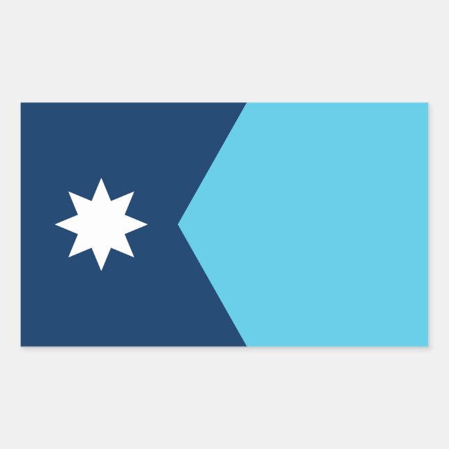 Sticker Rectangulaire Minnesota state new flag symbol USA America (Devant)