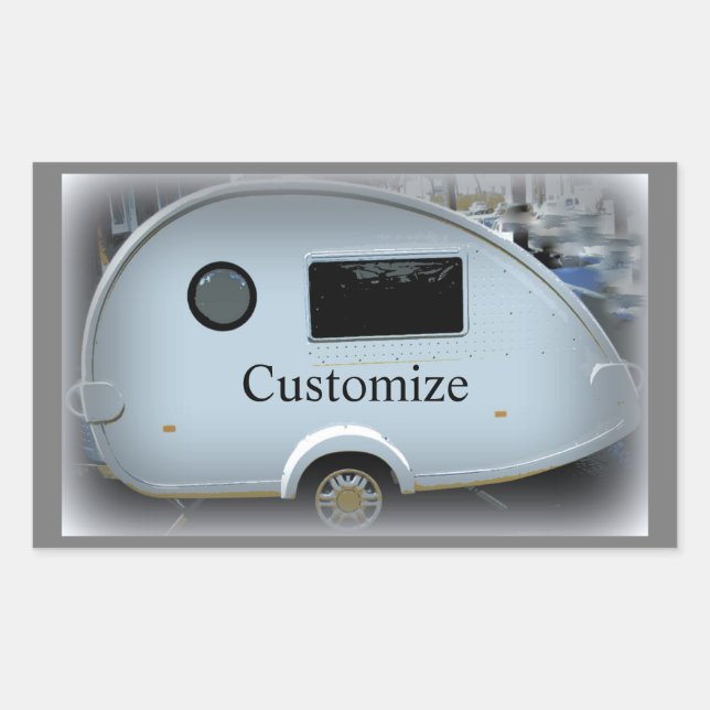 Sticker Rectangulaire Minuscule remorque en lacet caravane gypsy classiq (Devant)