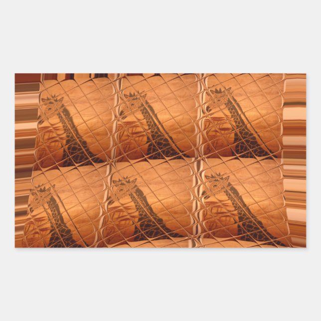 Sticker Rectangulaire Miroir africain traditionnel : Girafe tissée (Devant)