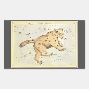 Sticker Rectangulaire Miroir d'Urania, carte céleste d'astronomie vintag