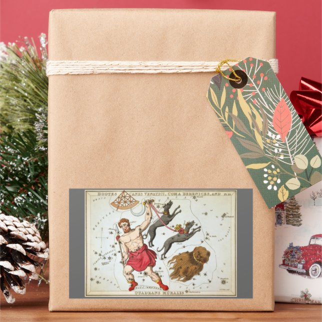 Sticker Rectangulaire Miroir d'Uranie, Carte céleste d'astronomie vintag (vacances)