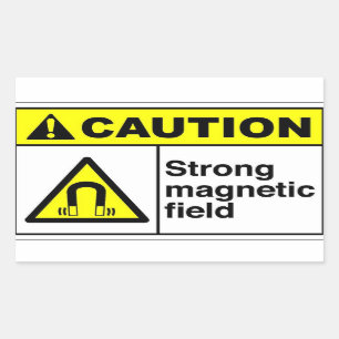 Sticker Rectangulaire MISE EN GARDE Champ magnétique