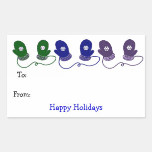 Sticker Rectangulaire Mittens coloré