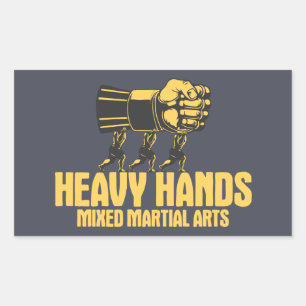 Sticker Rectangulaire Mixed martial art des mains lourdes