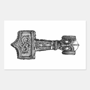 Sticker Rectangulaire Mjolnir : Le marteau du Thor
