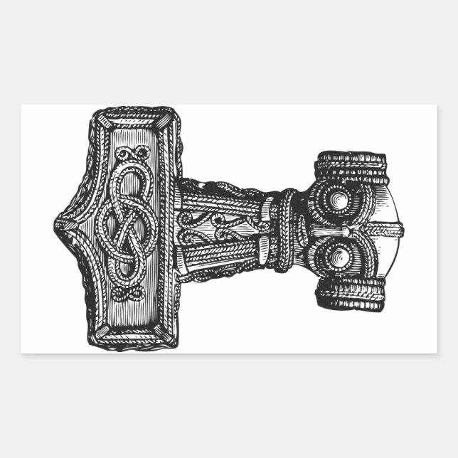 Sticker Rectangulaire Mjolnir : Thor's Hammer (Devant)