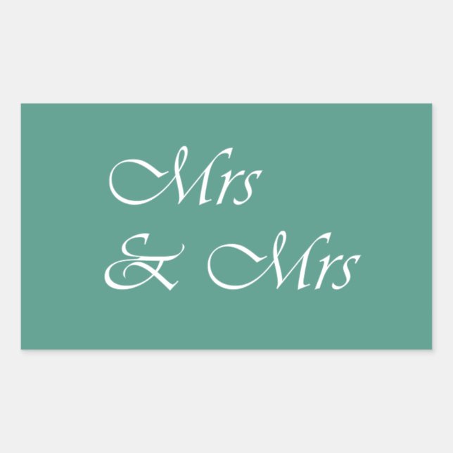 Sticker Rectangulaire Mme et Mme Typographie (Devant)