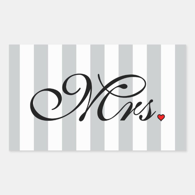 Sticker Rectangulaire Mme Femme Mariée Cliquer pour Customiser des bande (Devant)