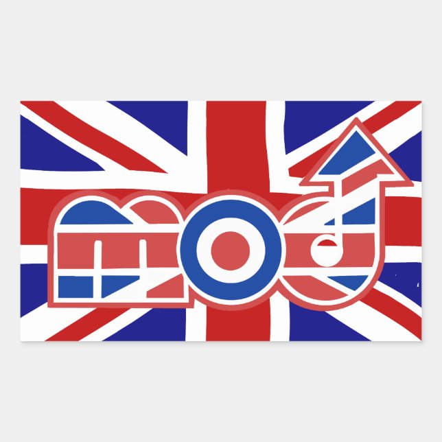 Sticker Rectangulaire Mod Logo Union Jack Arrière - plan Rectangle autoc (Devant)