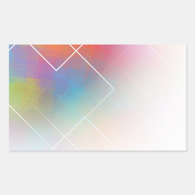 Sticker Rectangulaire Modèle Abstrait Moderne Vierge Couleurs Personnali (Devant)